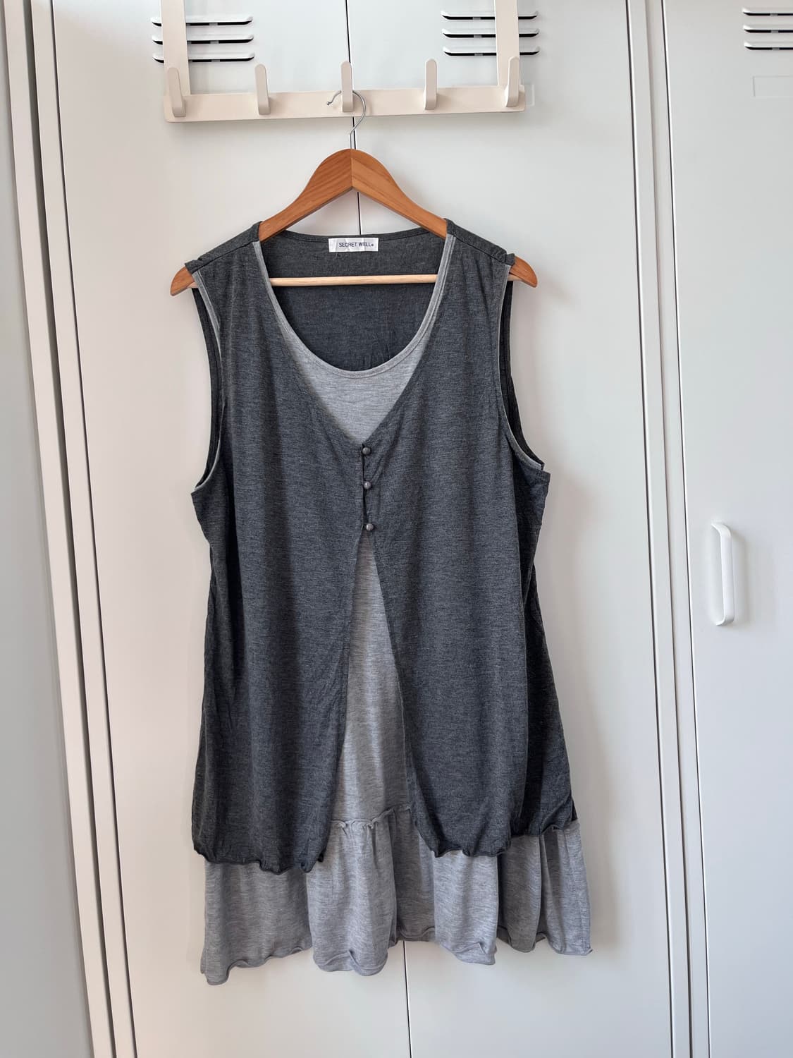 Secret well 그레이 바선생 레이어드 원피스 상품이미지3