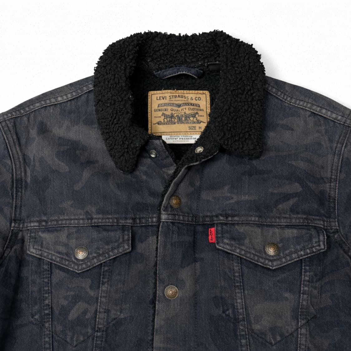 리바이스 카모플라쥬 양털 데님자켓 M 상품이미지3
