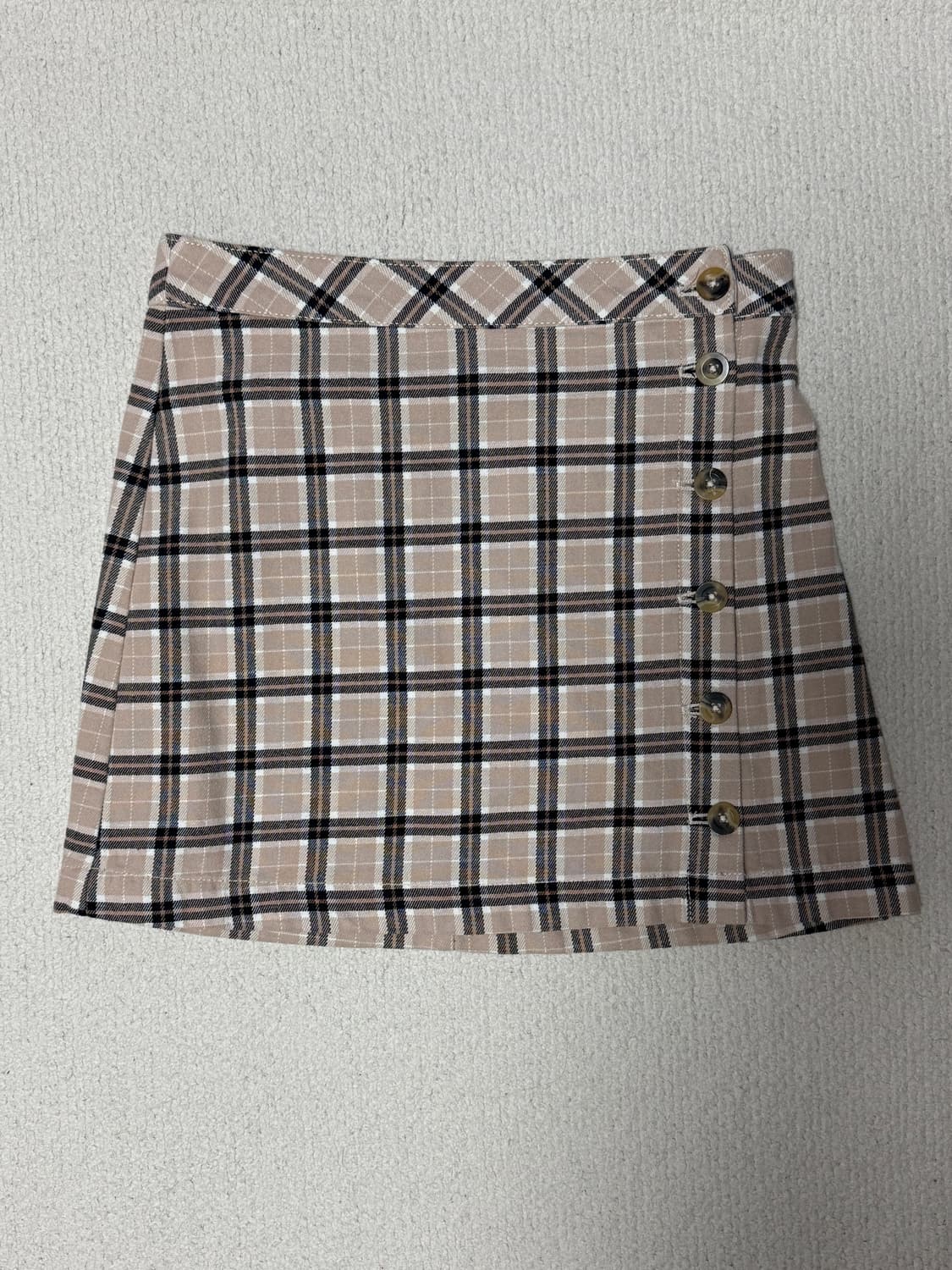 H&M 체크 미니 스커트 베이지 상품이미지3