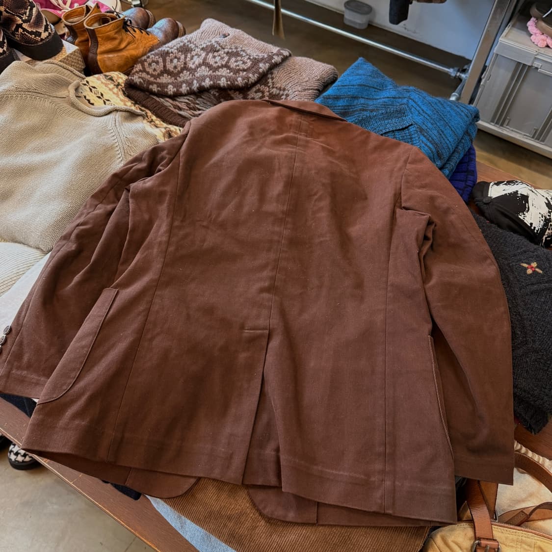 타케오 키쿠치 페이딩 브라운 3버튼 블레이저 스포츠자켓 일본생산 상품이미지6