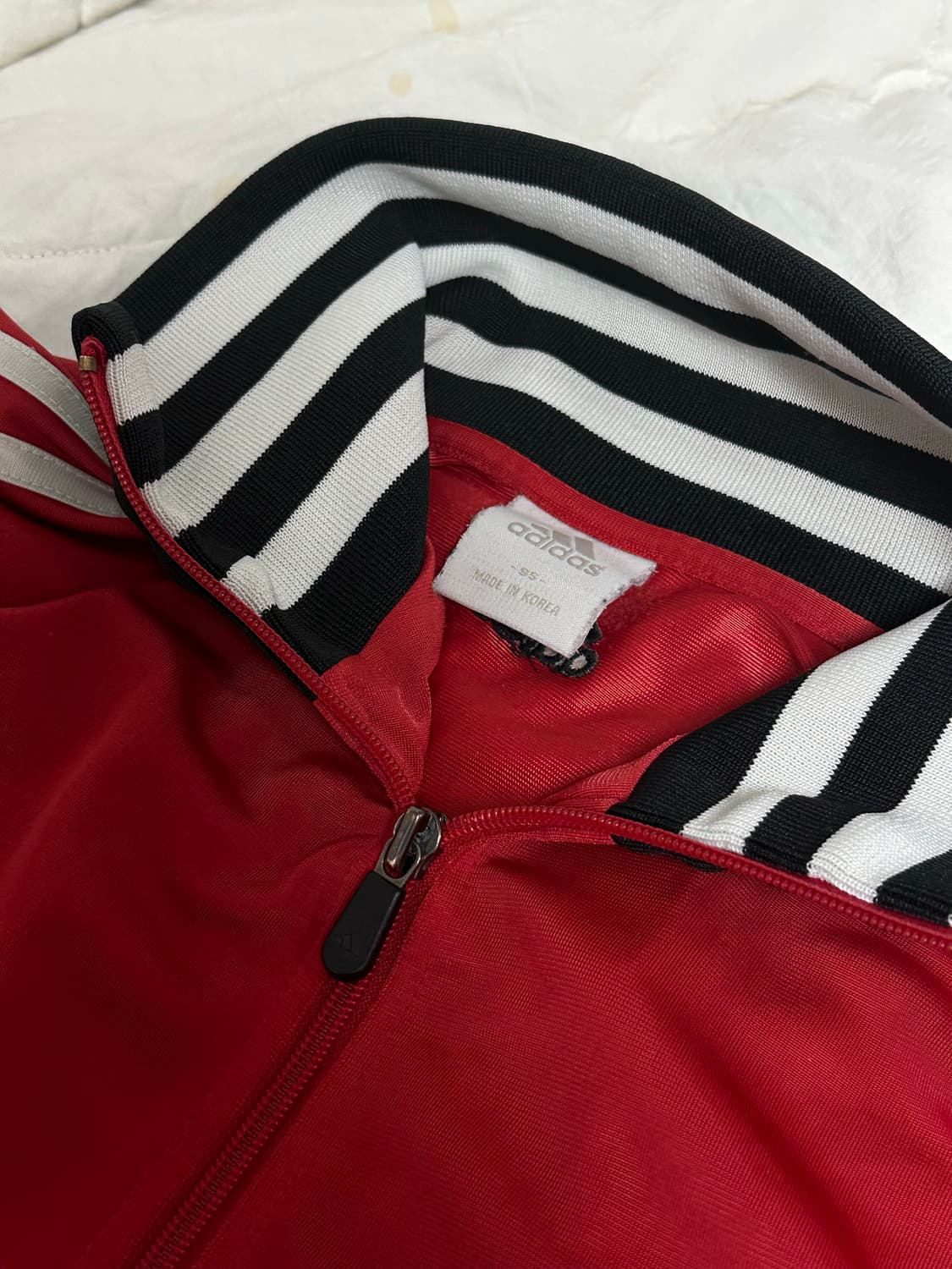 아디다스 블랙레드 삼선져지 트랙탑 라지 상품이미지5