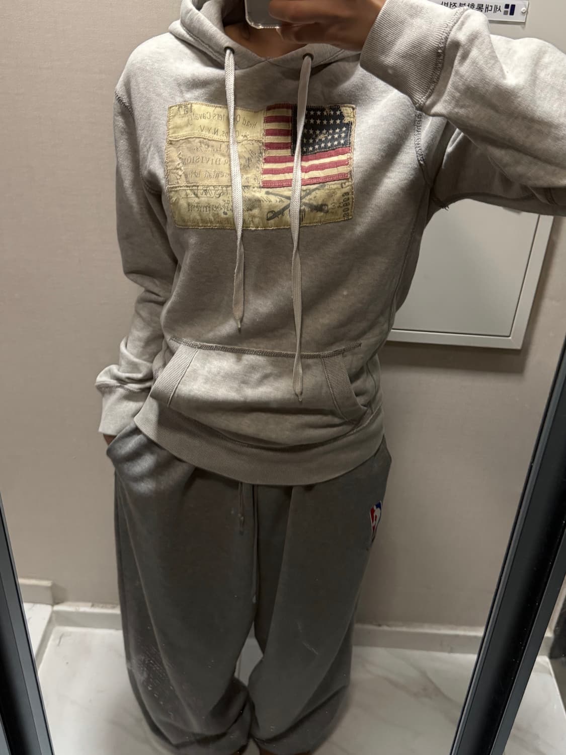 폴로 진 성조기 그레이 후드티 xs 상품이미지1