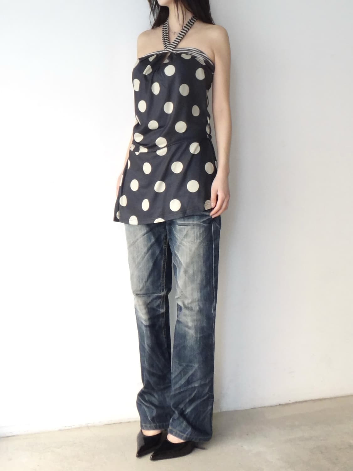 Washed deep blue denim pants 상품이미지4