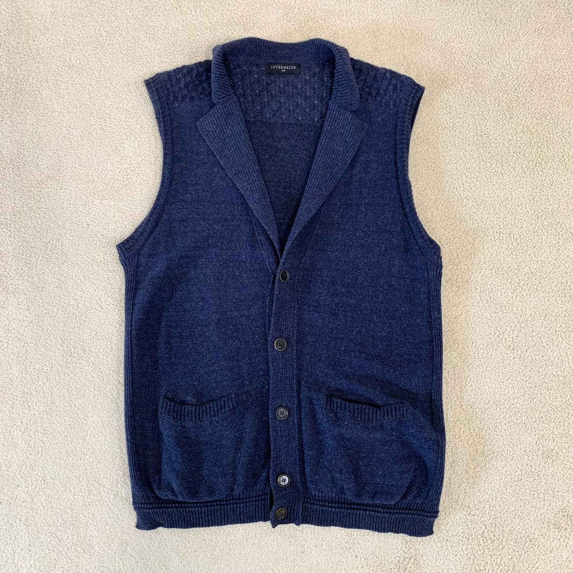 인터메조 노치드카라 니트 베스트(105/네이비) 이너베스트 상품이미지1