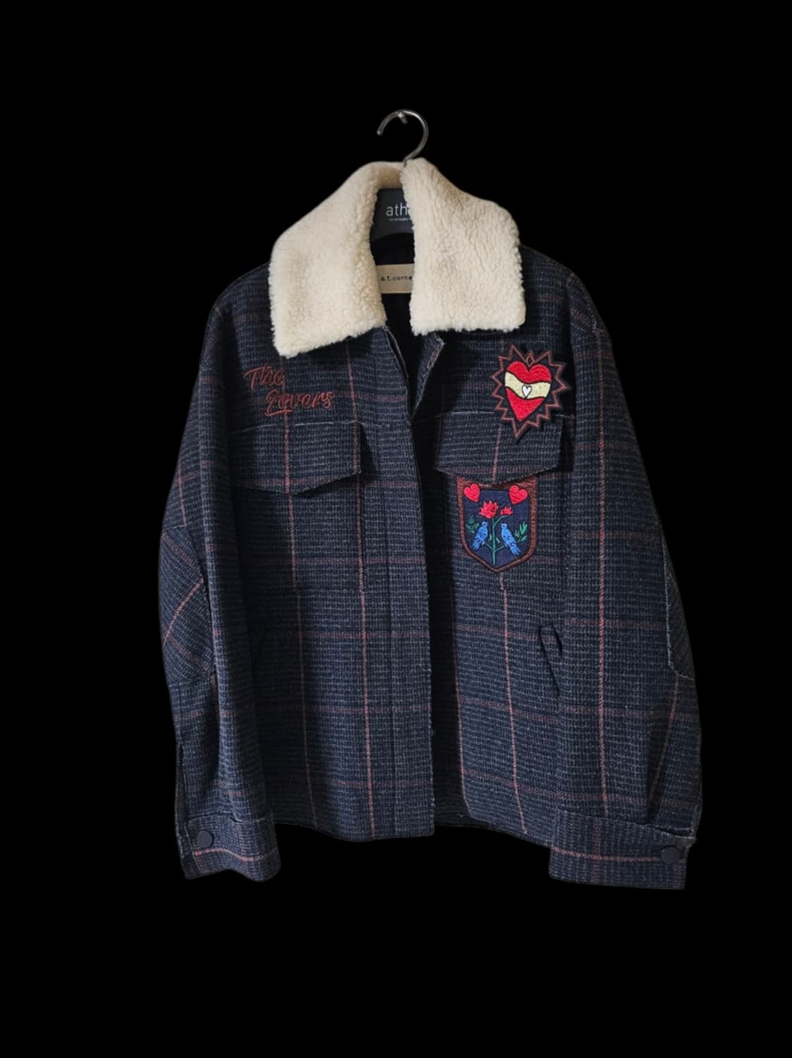 앳코너 털카라 와펜장식 오버핏 점퍼 55 66 상품이미지6