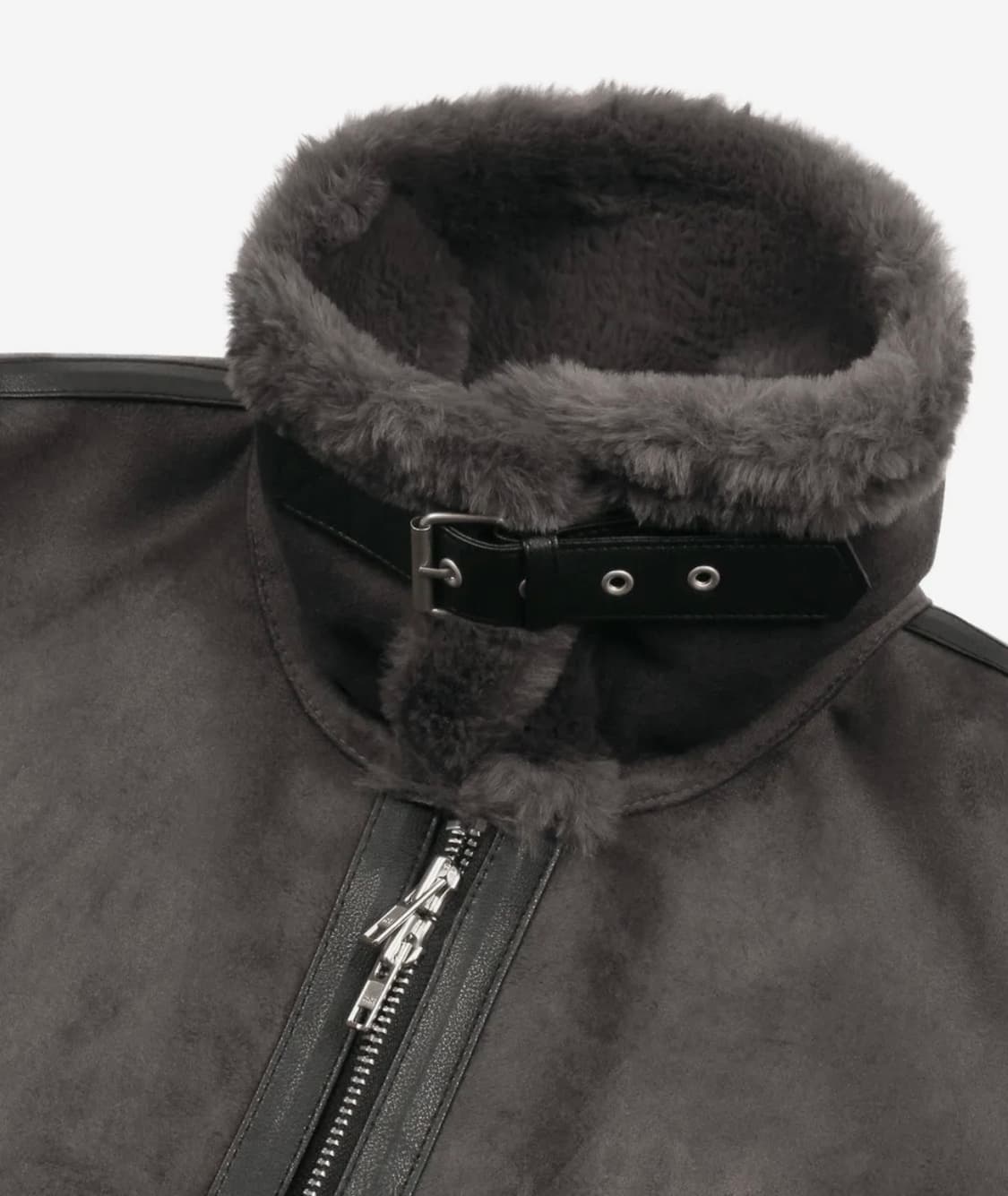 2XL) 도프제이슨 솔리드 무톤 스웨이드 자켓 그레이 상품이미지4