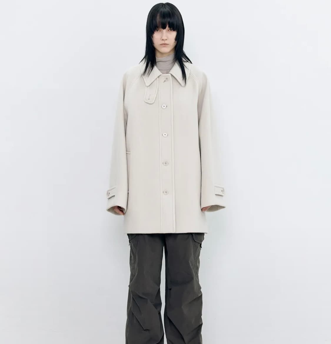 인사일런스 우먼 소프트 하프 발마칸 코트 상품이미지1