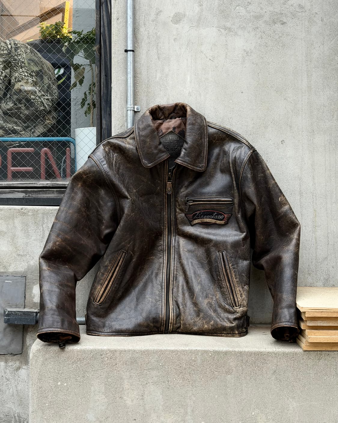 BRENNTANO 90s brown cowhide jacket 상품이미지3