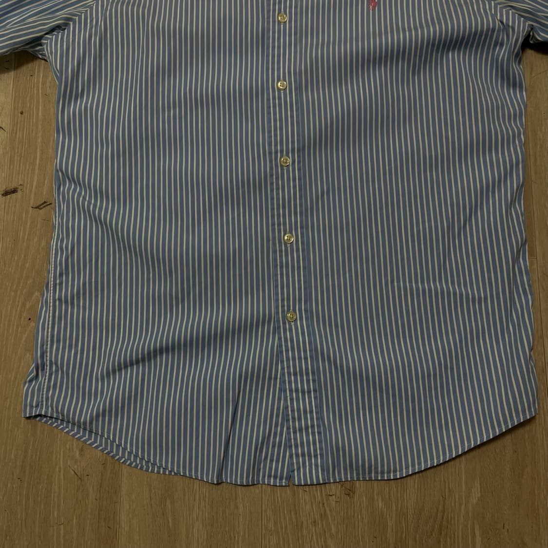 폴로 랄프로렌 스트라이프 버튼다운  반팔 셔츠 [스카이블루] L/100 상품이미지3