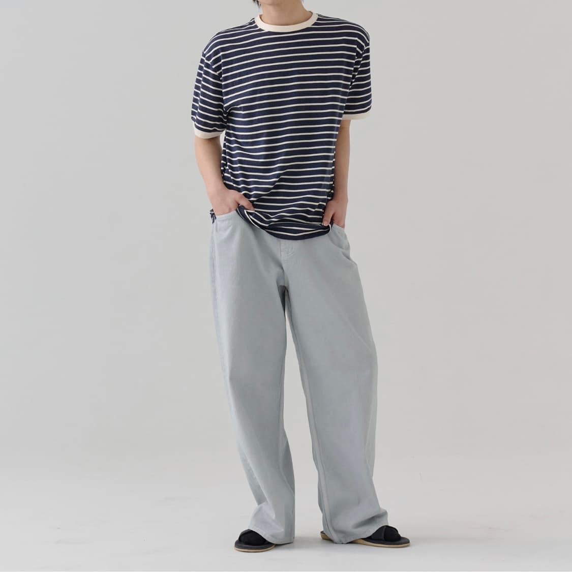 노운 wide denim pants (blue grey) 상품이미지2