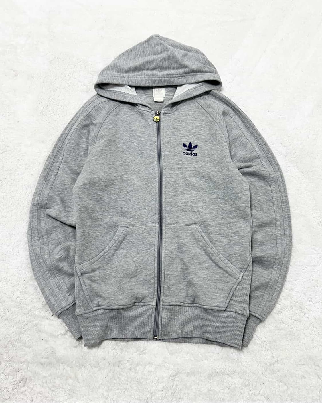 아디다스 퍼플로고 그레이 삼선 후드집업 상품이미지5
