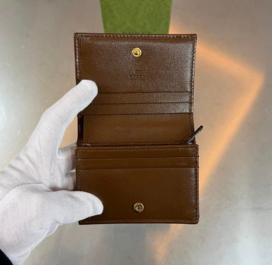 구찌 홀스빗 1955 카드케이스 반지갑 브라운 상품이미지3