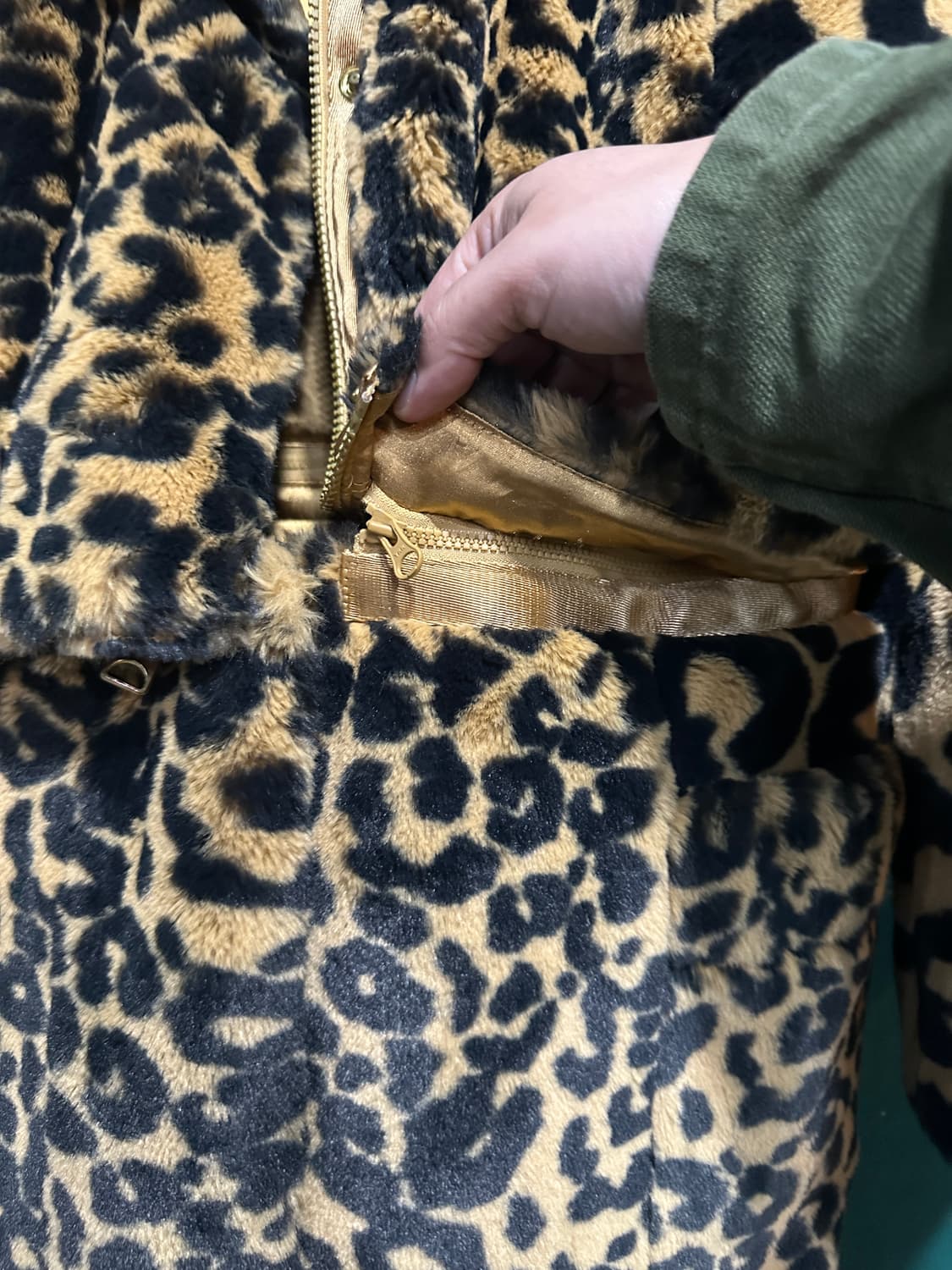 조던 오버핏 호피 퍼 분리형 코트자켓 상품이미지6