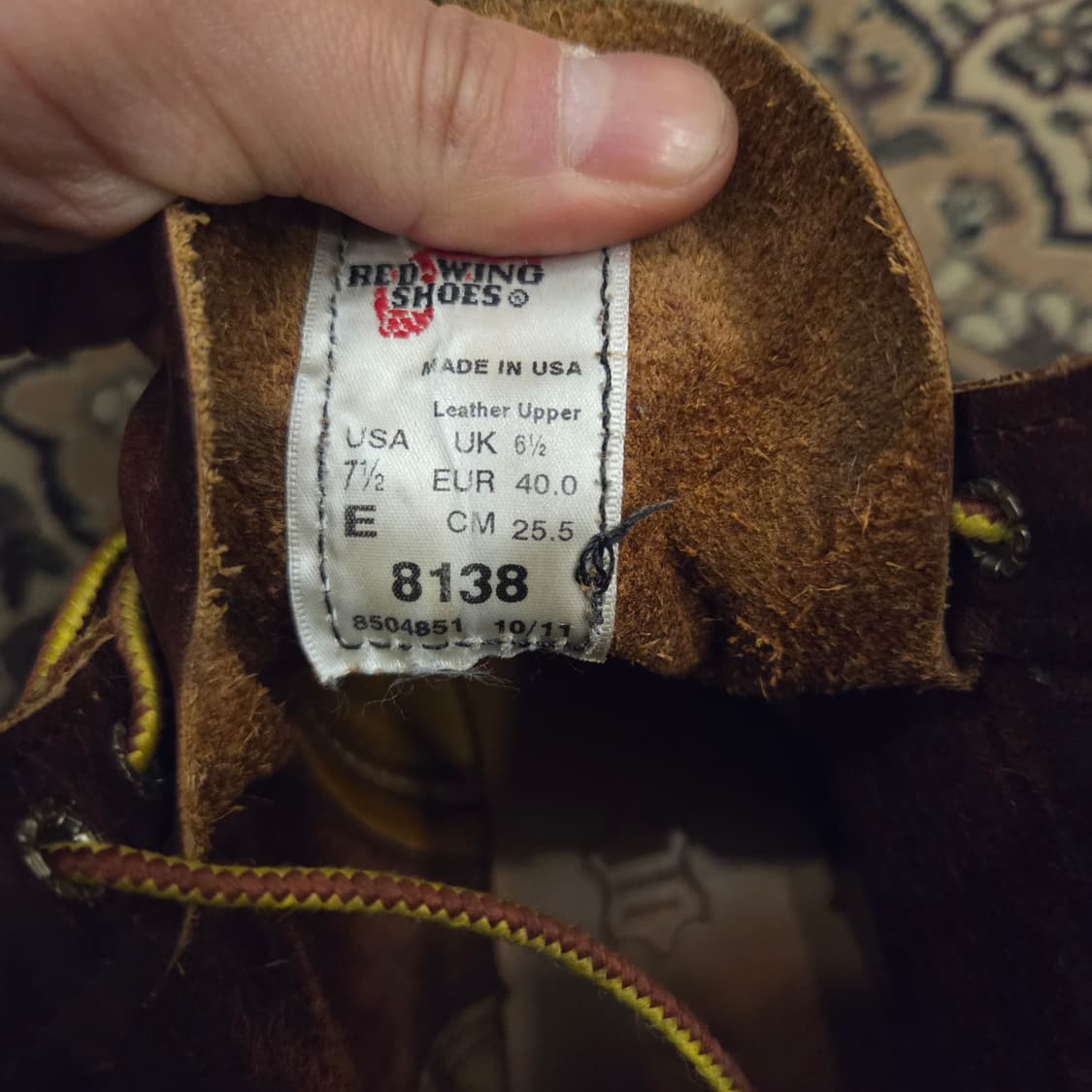 레드윙 목토 8138 7.5 e 255-260 구버전 로고 각인버전 상품이미지6