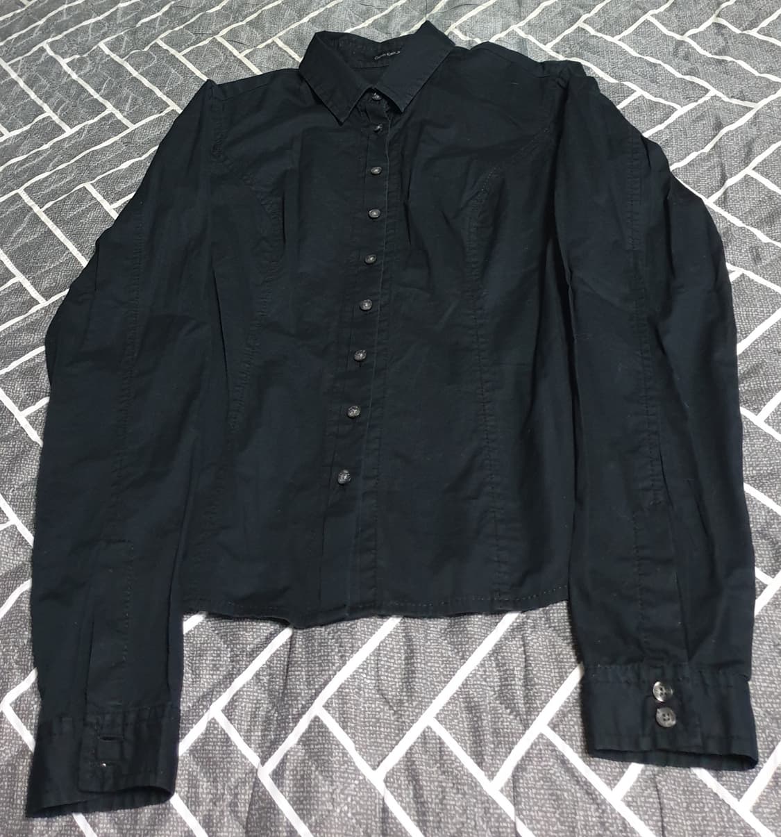 캘빈클라인 진스 슬림핏 스판 페이퍼 셔츠 블랙 (S) 상품이미지1