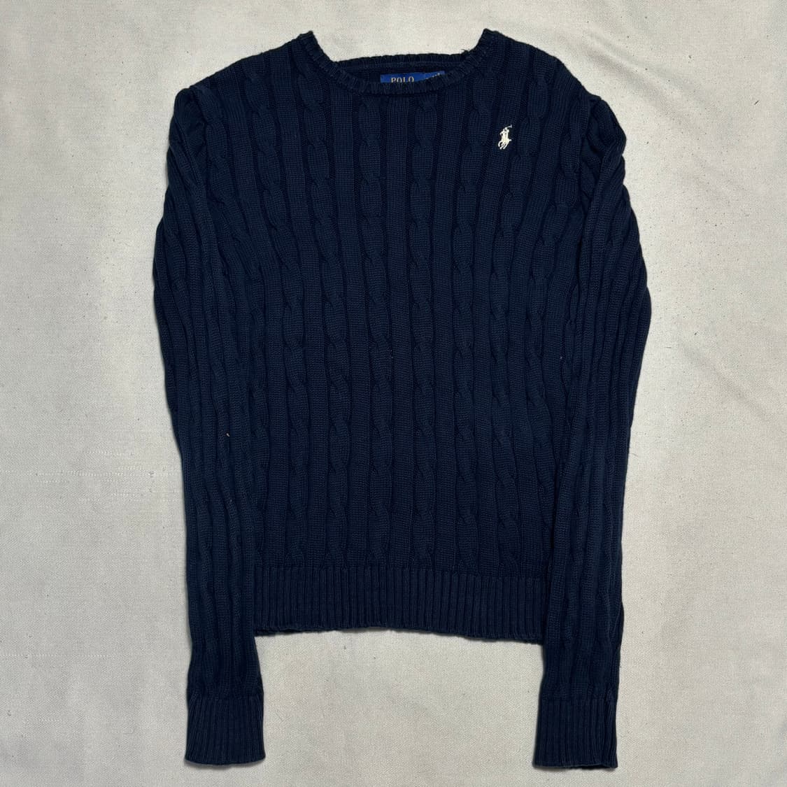 S 폴로랄프로렌 화이트 포니 여성용 네이비 케이블 니트  상품이미지2
