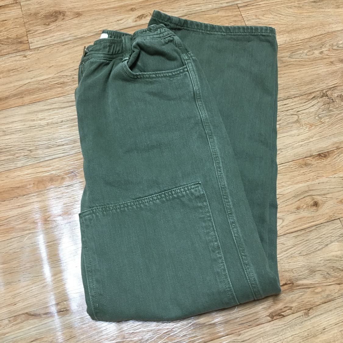 리본빛 포터데님 카키s 상품이미지3