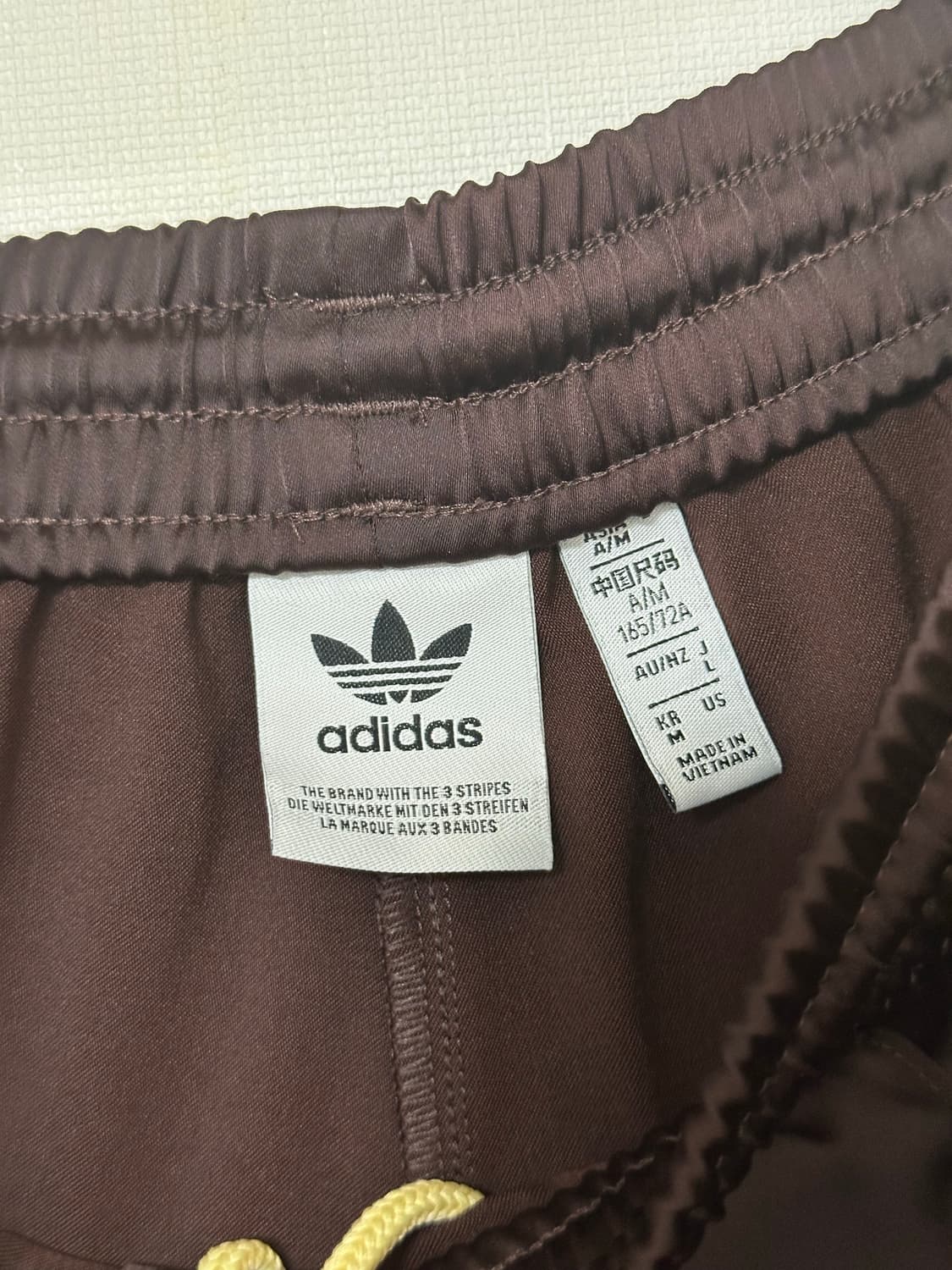 (W) 아디다스 삼선 사틴 쇼츠 쉐도우 브라운 상품이미지3