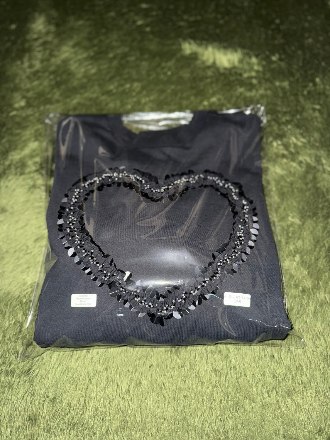 [36] 알렉산더 맥퀸 비즈 디테일 루즈 핏 스웻 셔츠 블랙 상품이미지10