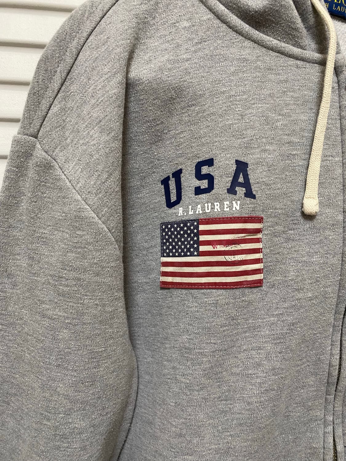 폴로 POLO 빅포니 성조기 USA 그레이 후드집업 XL 상품이미지2