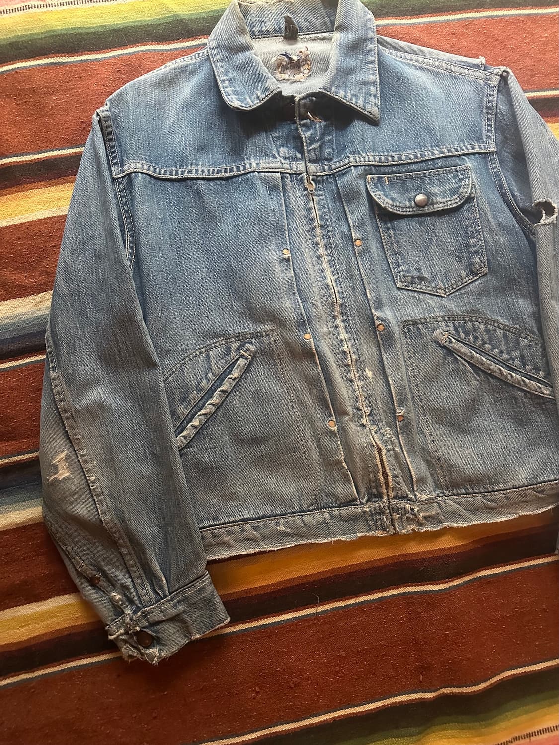 0s USA 빈티지 랭글러 11MJZ 1세대 셀비지 데님 자켓 상품이미지3