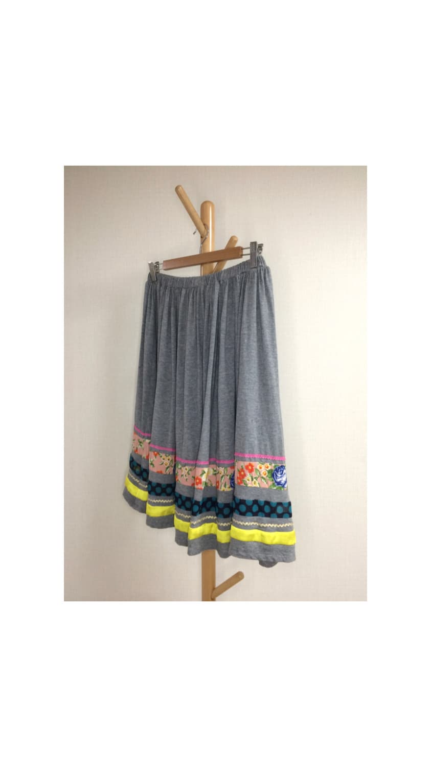 스나오 쿠와하라 에스닉 패치 그레이 스커트 상품이미지2