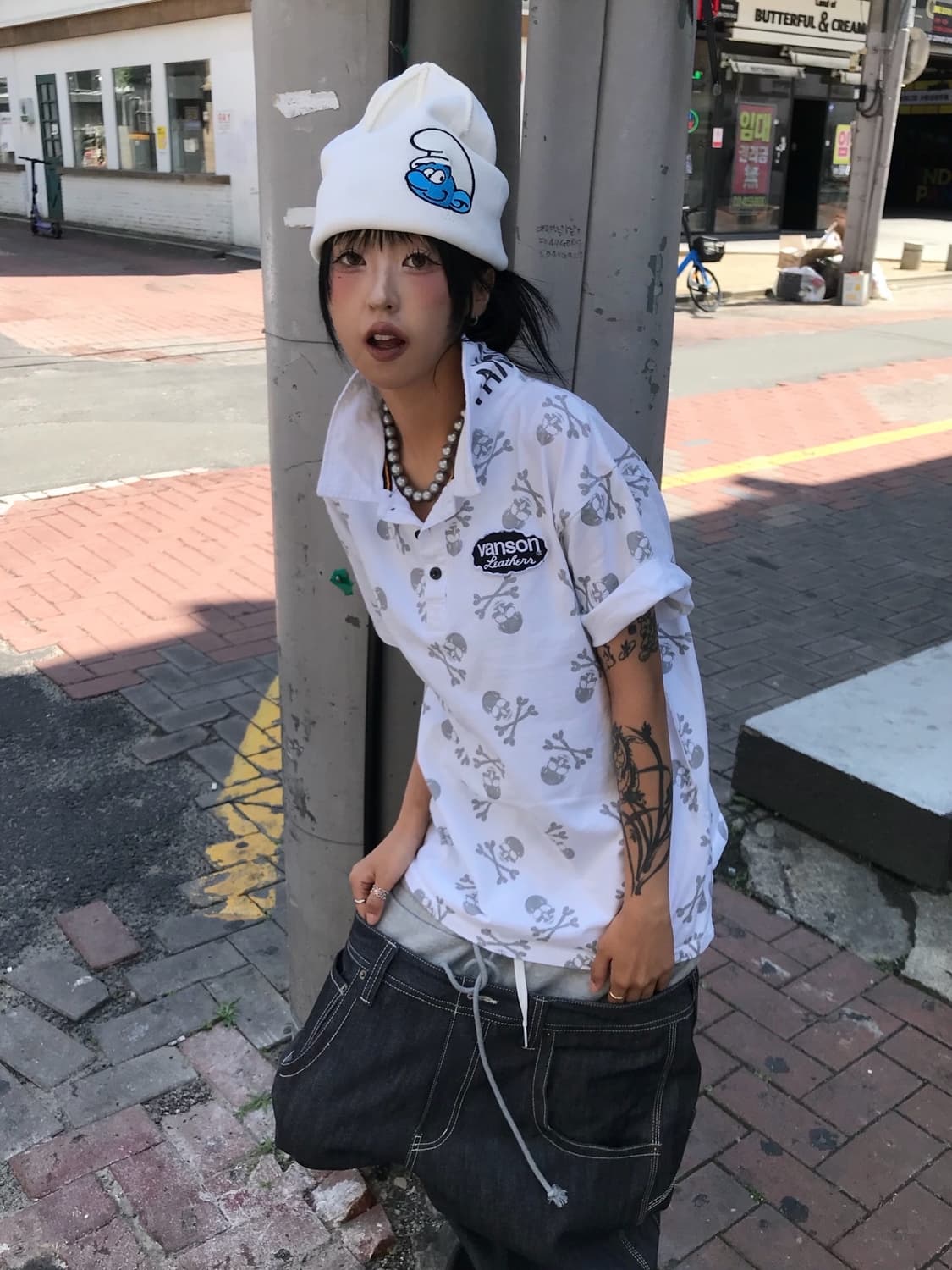 ☠️ 밴슨 풀 스컬 로고 & 자수 피케 반팔 티셔츠(레어) ☠️ 상품이미지4