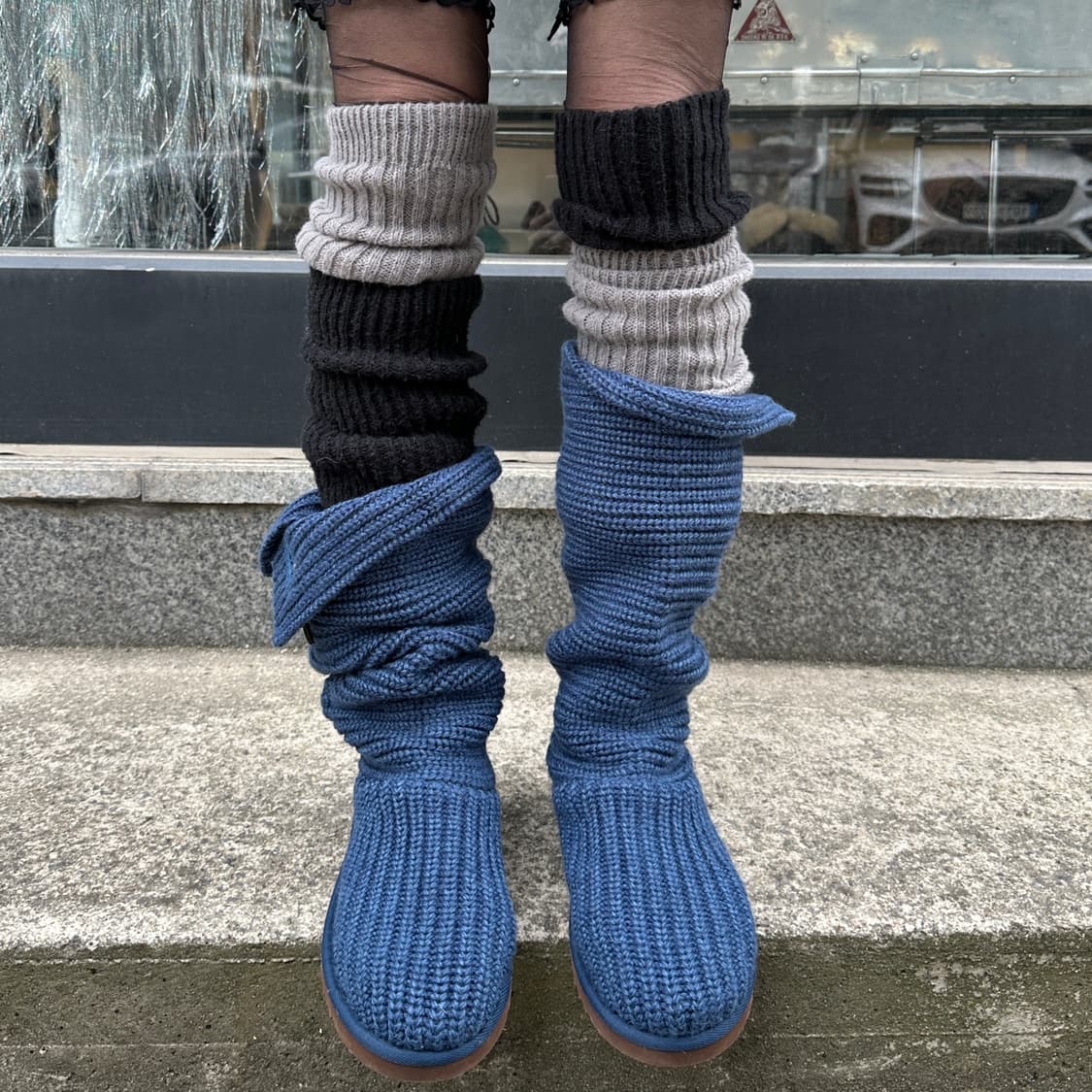 00s 블루 니트 어그 카디 부츠 상품이미지4