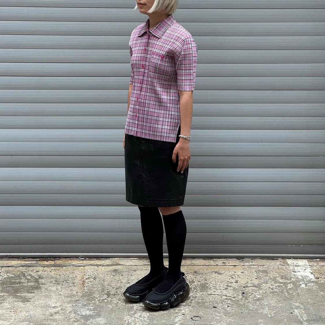 Check Pleated Pullover Sleeveless Shirt 상품이미지8