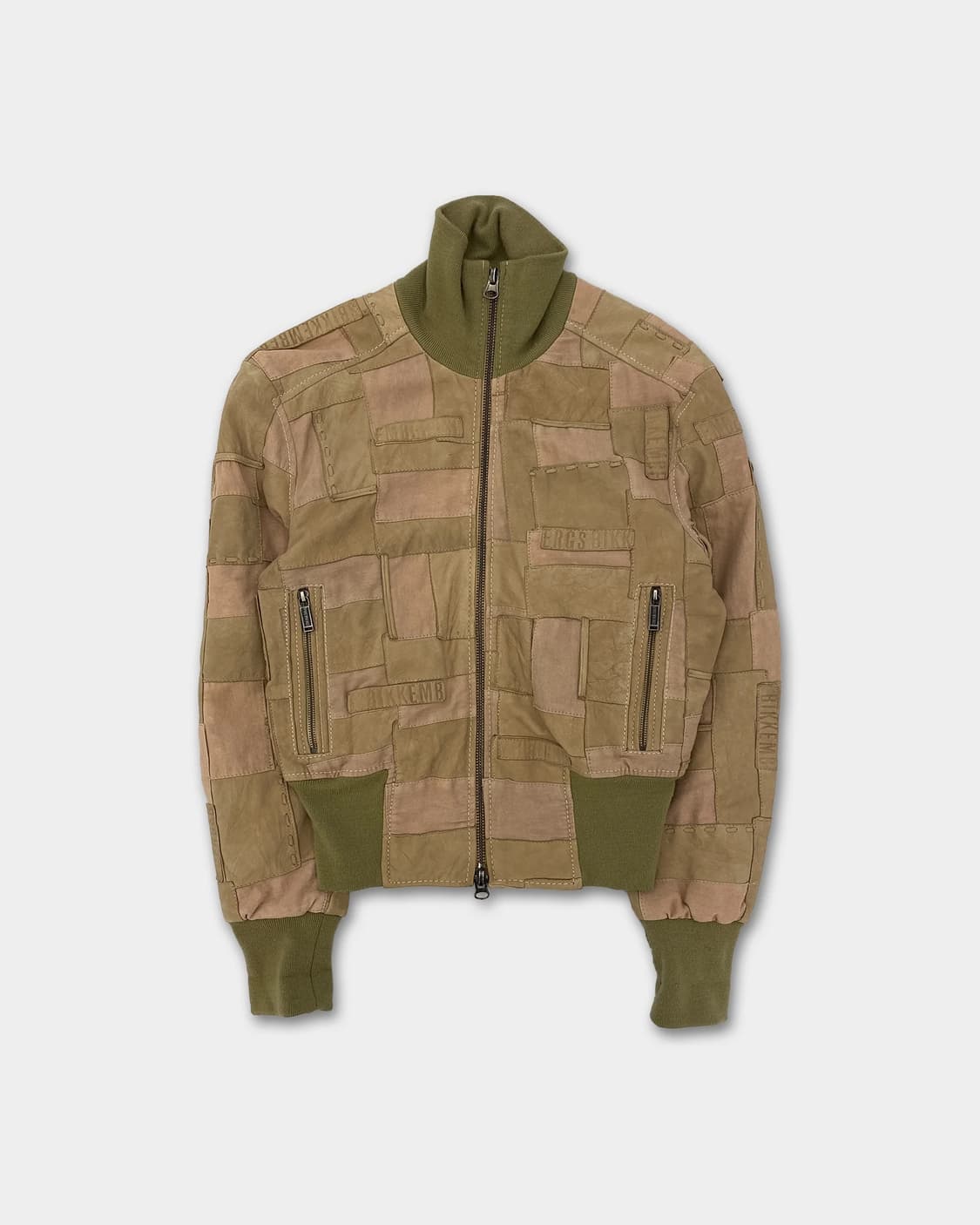 [48] 비켐버그 레더 패치 하이넥 블루종 상품이미지1