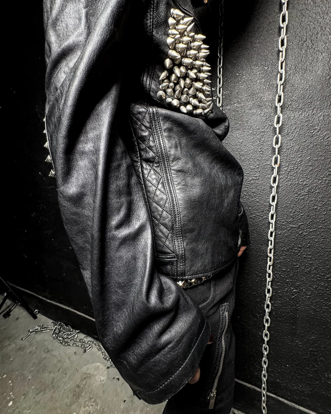 Studded Leather Punk Jacket 상품이미지8