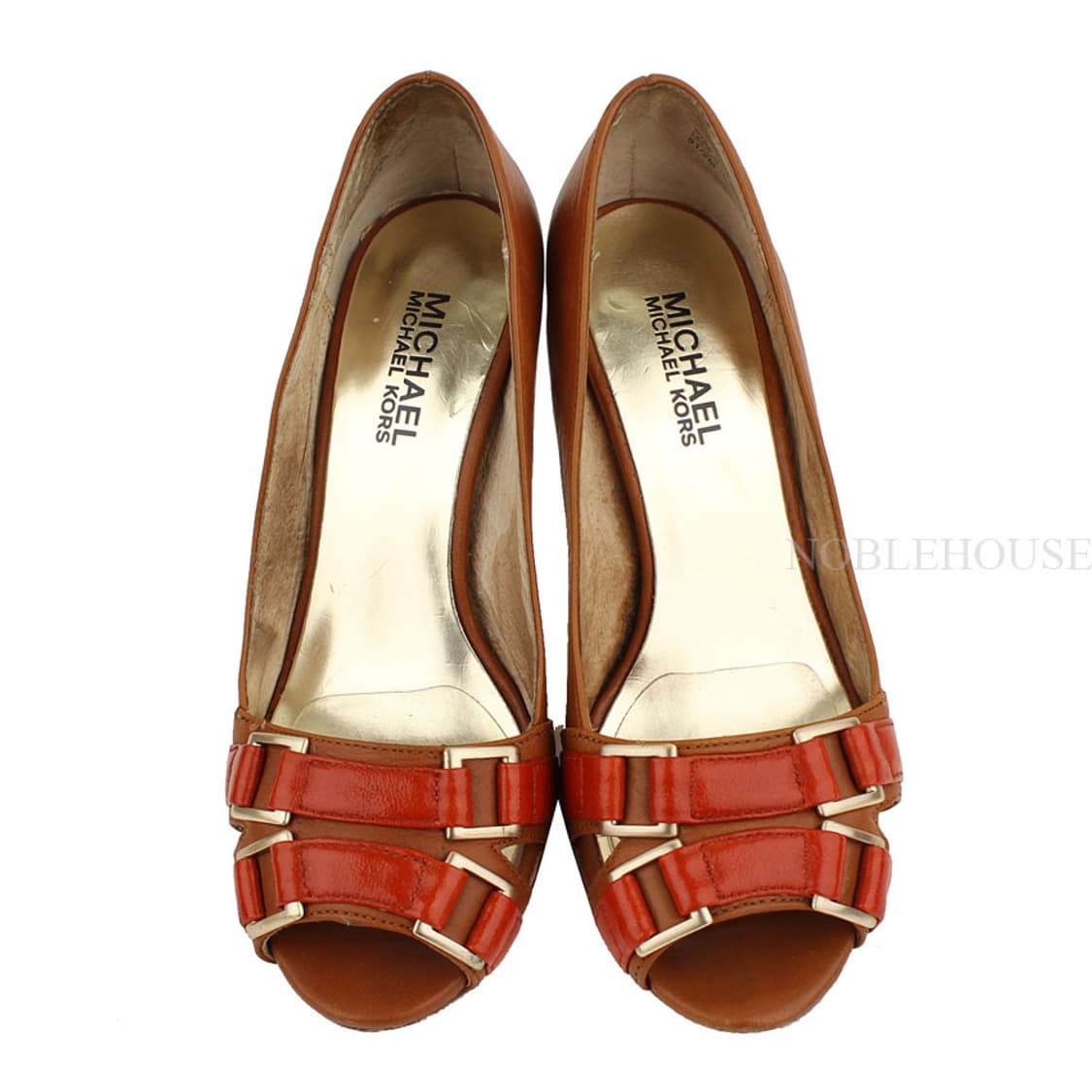 마이클코어스 카멜브라운&오렌지 오픈토 펌프스 5 1/2M 상품이미지2