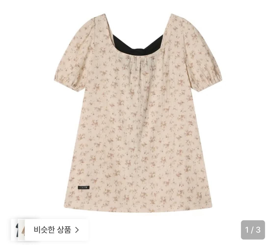 콜로신스 블랙 타이 블라우스 빈티지 플라워 원피스 상품이미지2