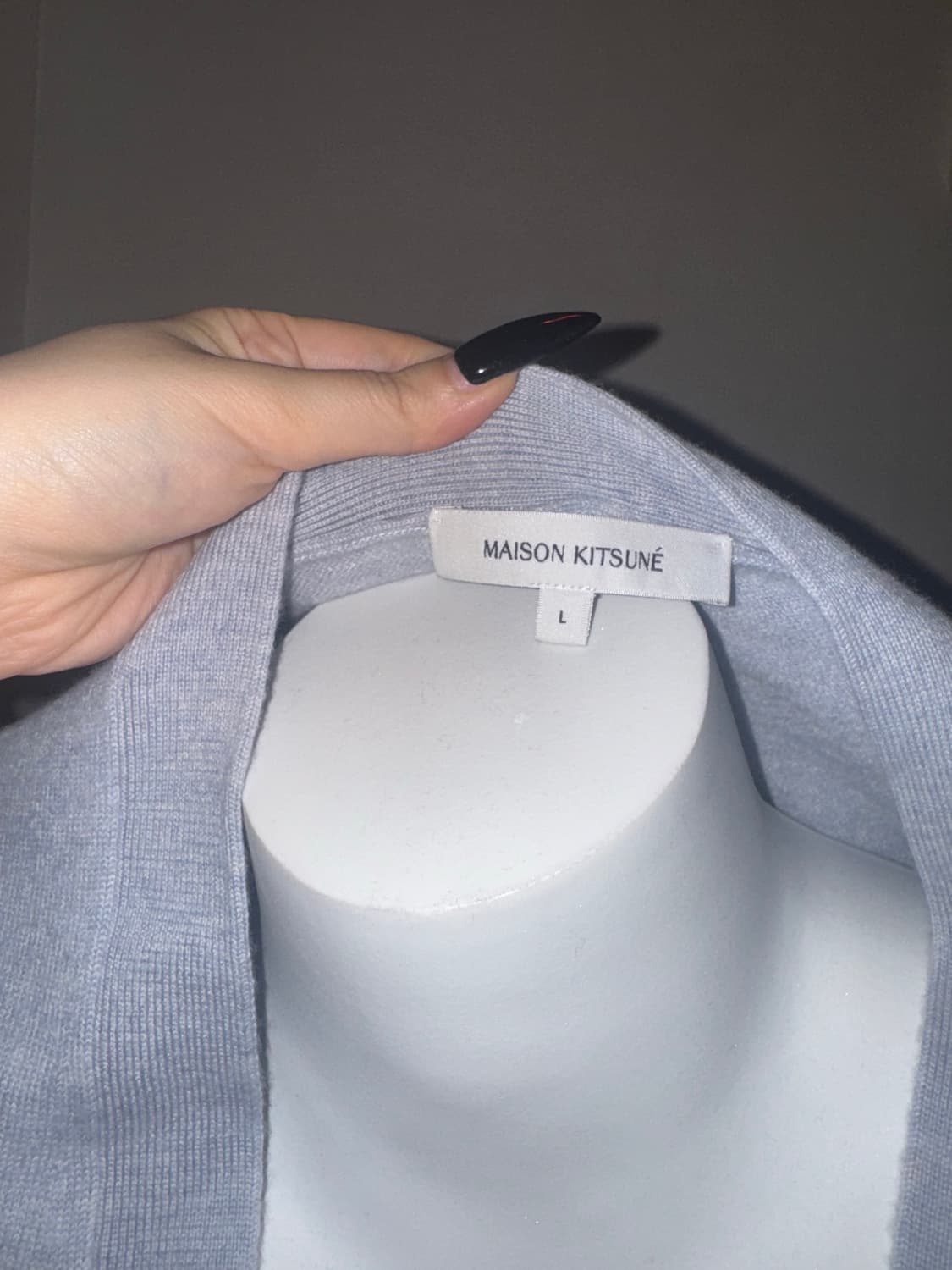 메종키츠네 폭스 헤드 가디건 L 그레이 상품이미지3