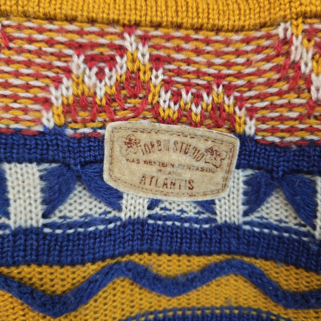 90's 아틀란티스(ATLANTIS) 빈티지 패턴 니트 스웨터 추천 L 상품이미지4
