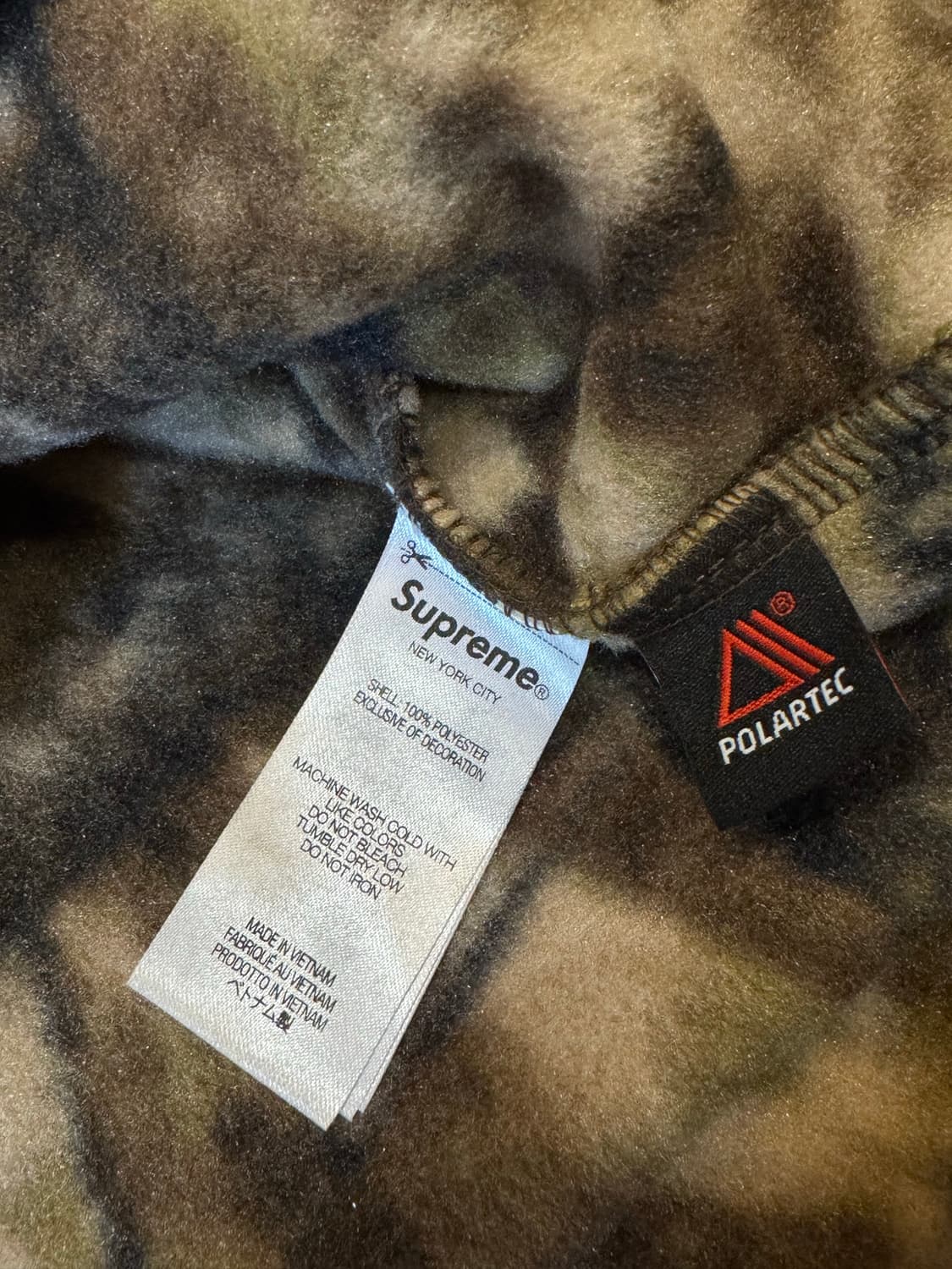 [L] 슈프림 폴라텍 페이스 마스크 하프집 후드 트루팀버 코다 카모 상품이미지7