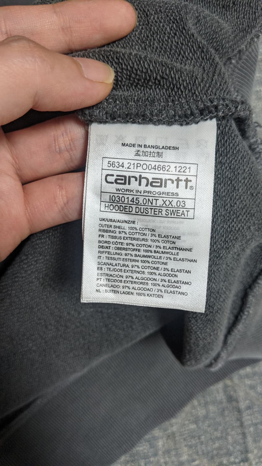칼하트 WIP 후디드 더스터 스웻 셔츠 상품이미지4