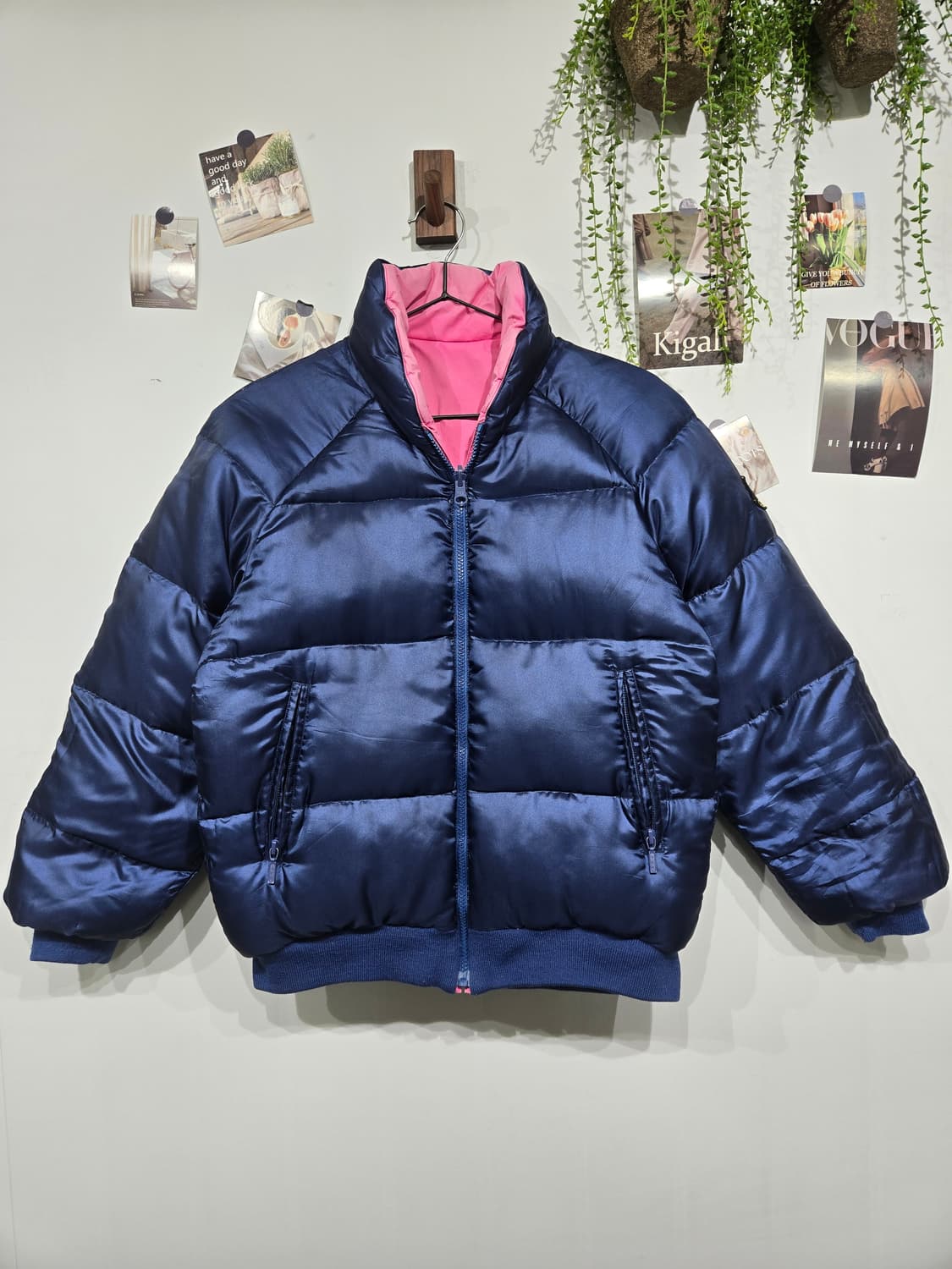 몽클레어 리버시블 네이비/핑크 패딩 점퍼 상품이미지3