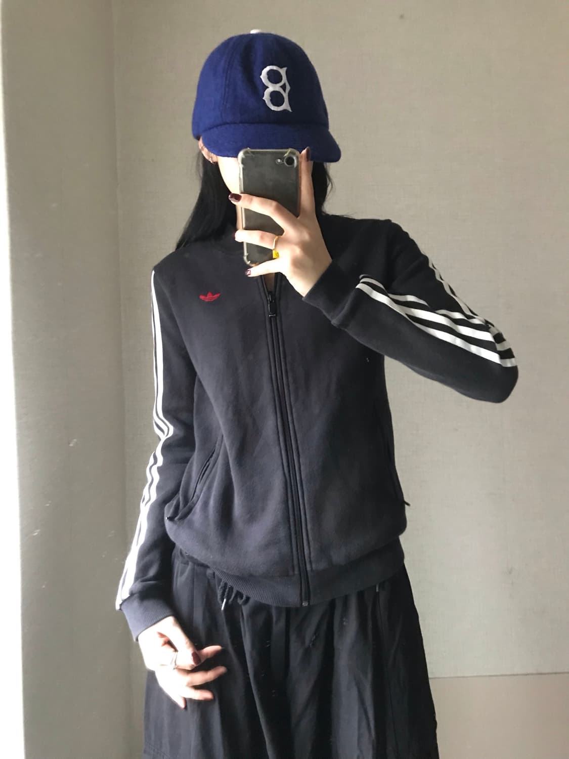 아디다스 백로고 블랙 스웻 집업 상품이미지5