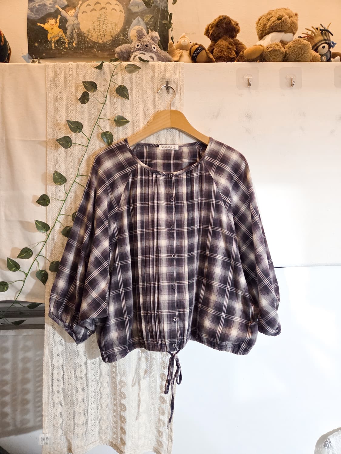 sm2 체크 반팔 블라우스 상품이미지1