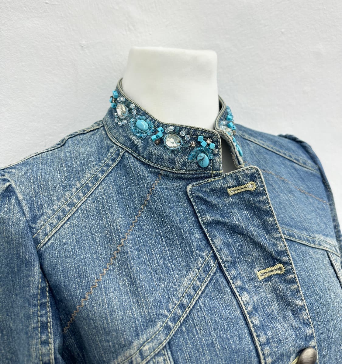 Vintage cubic detail denim jacket 상품이미지4