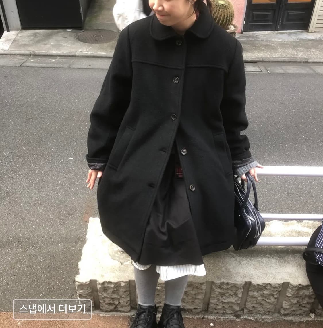 오헤시오 HALF RAGLAN WOOL COAT 하프 울 코트 블랙 상품이미지6