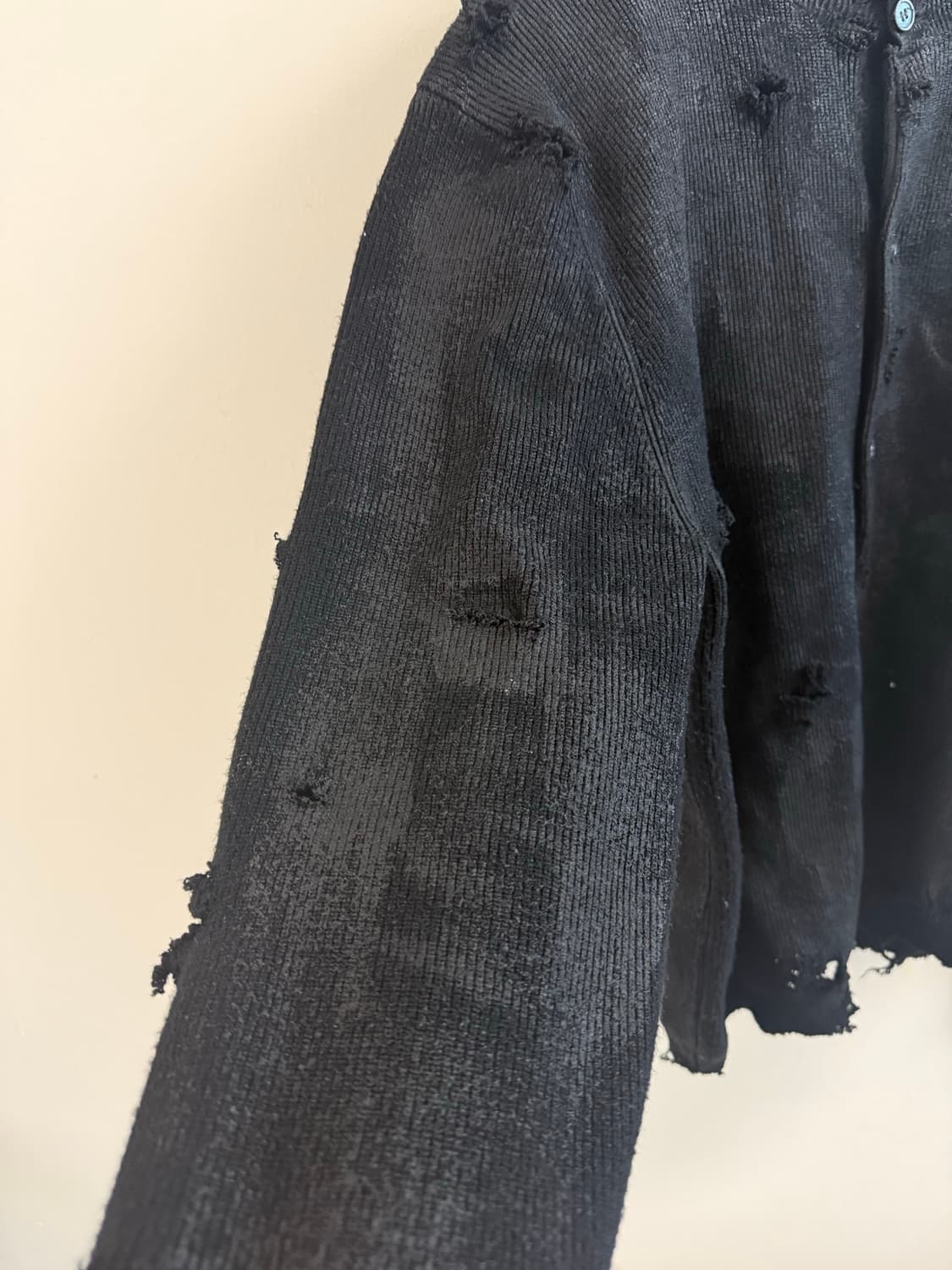 Distressed vintage oil wax coating 가디건 상품이미지9