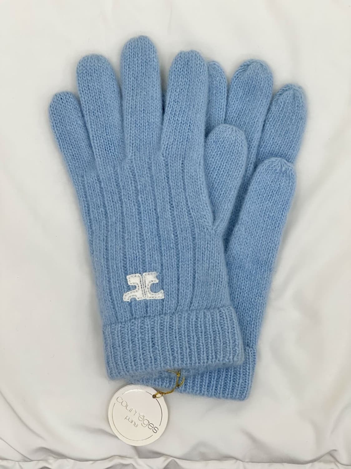 [새상품] courreges / 꾸레쥬 스카이블루 울 장갑  상품이미지3