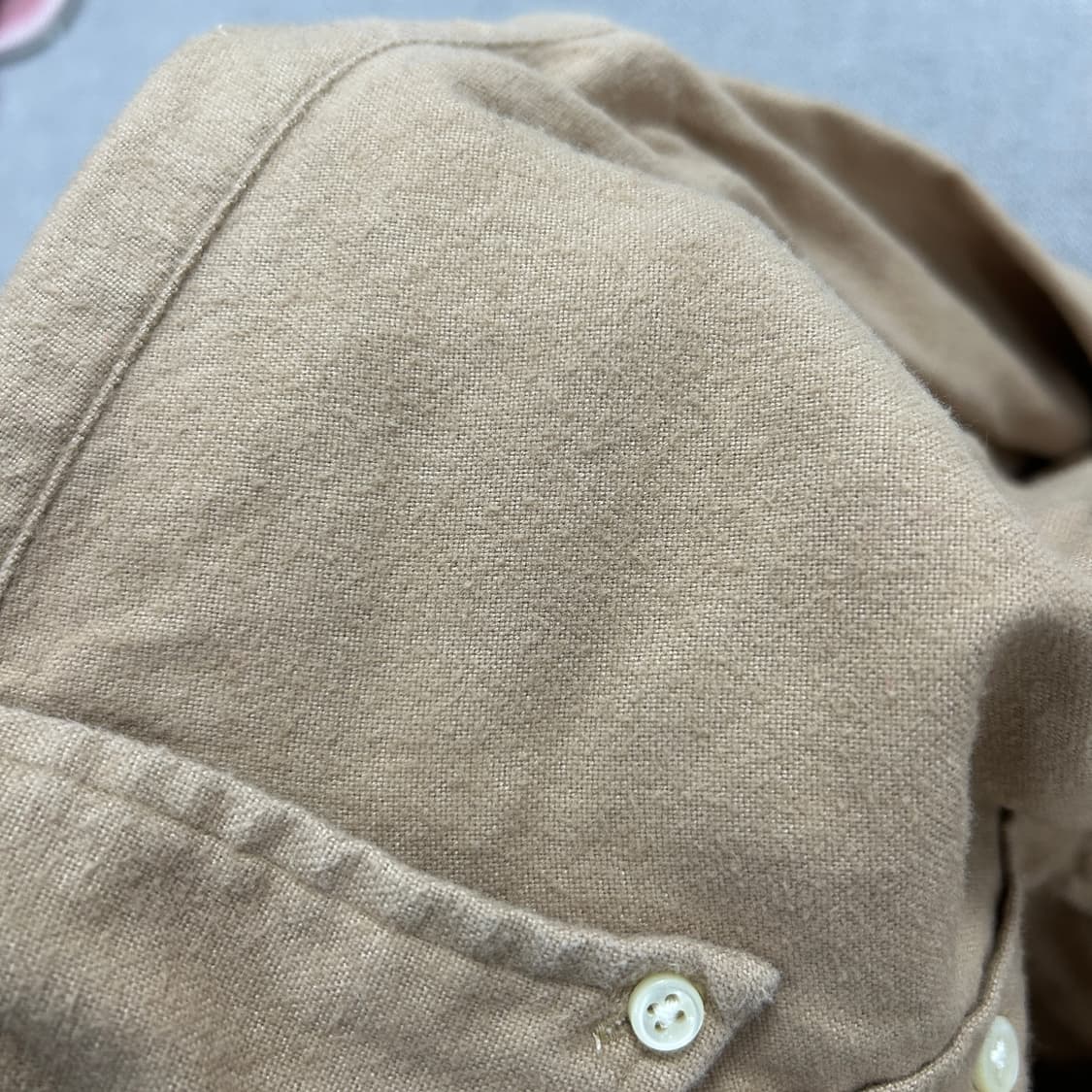 폴로 QR라벨 베이지 플란넬 셔츠(M) 상품이미지5