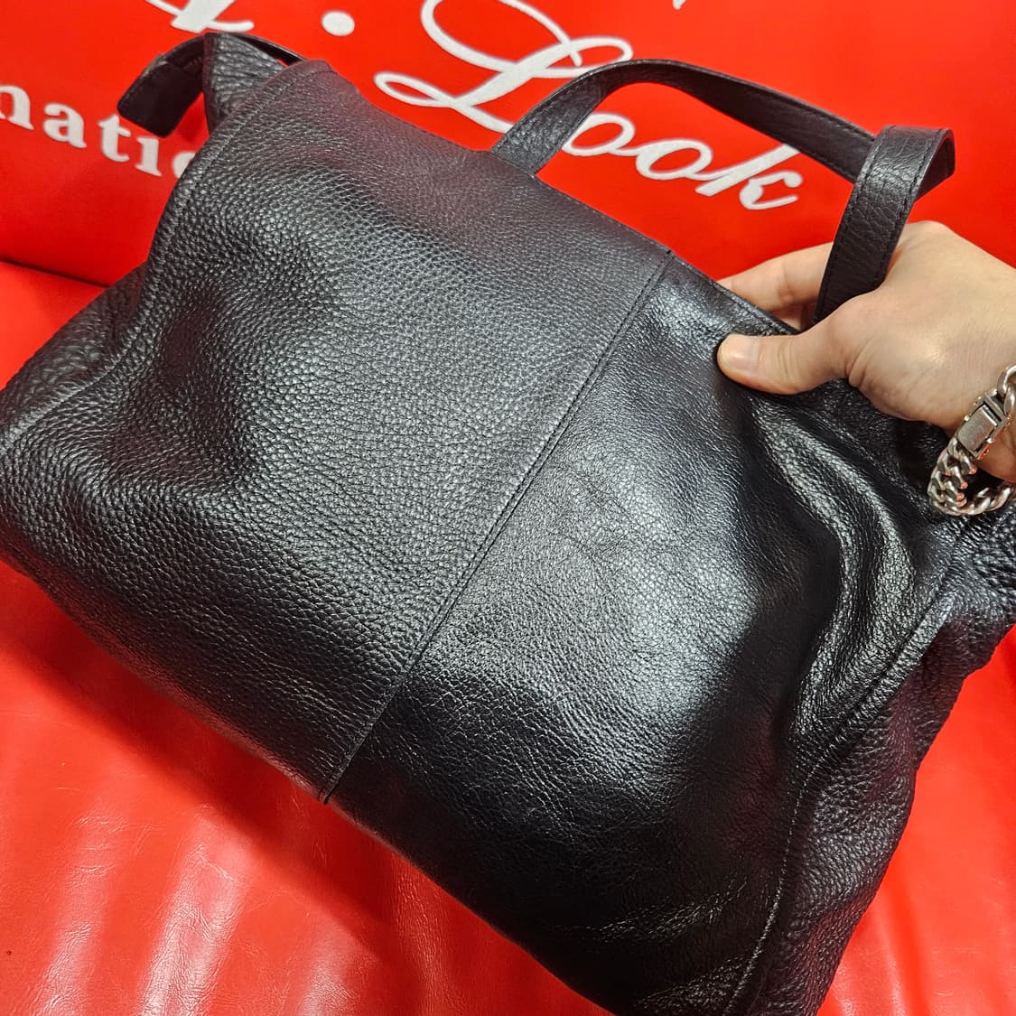 리틀파머스 엠보 레더 토트백 30 x 25 size 상품이미지4