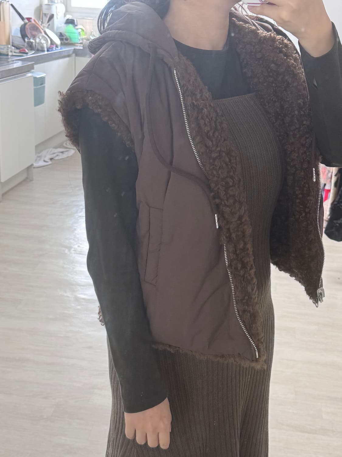 양면 뽀글 패딩 조끼  상품이미지2