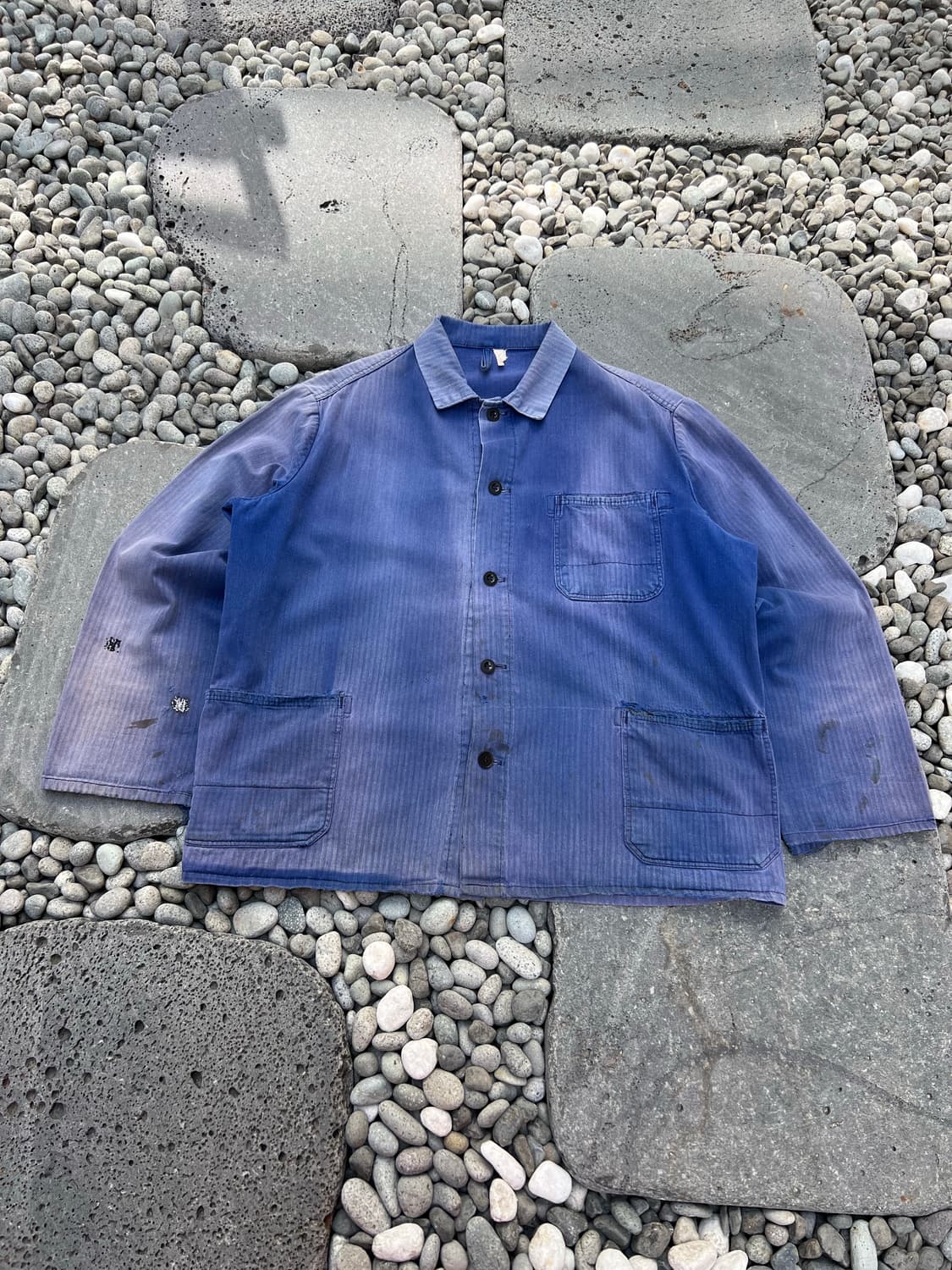 HARD FADED WASHING BLUE HBT 헤링본프렌치워크자켓 상품이미지1