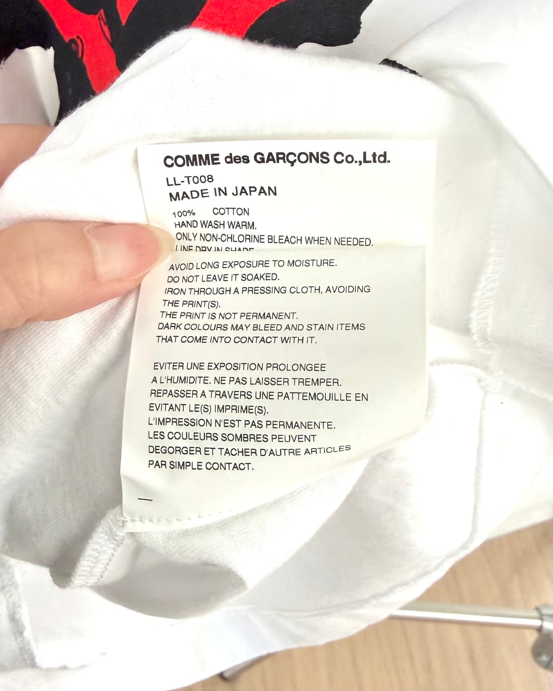 꼼데가르송 블랙 로즈 그래픽 티셔츠 상품이미지10