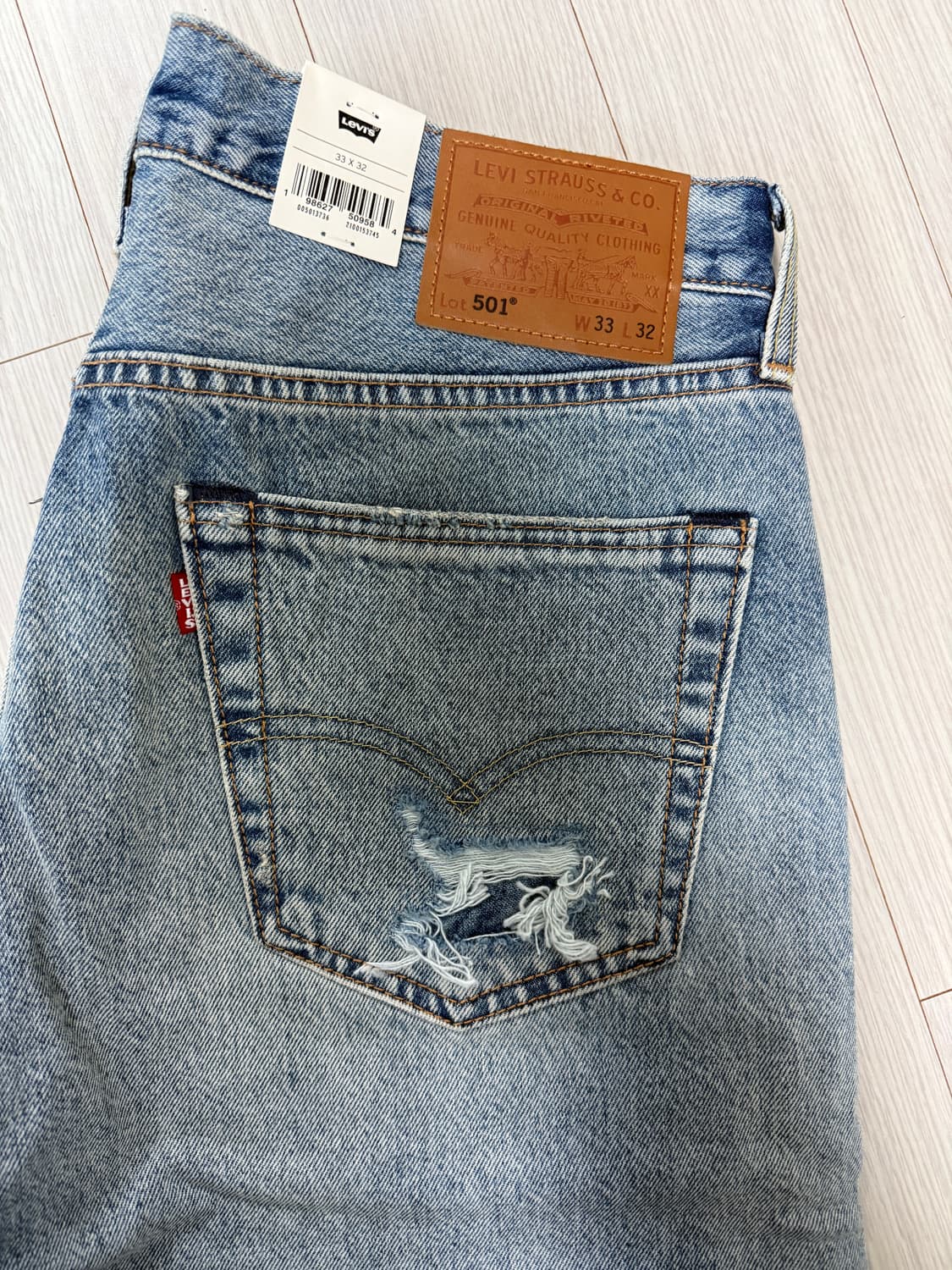 리바이스 501 터콰이즈리벳 33x32 새제품 상품이미지2